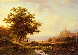 River Wall Art - An Extensive River Landscape With A Castle On A Hill Beyond
